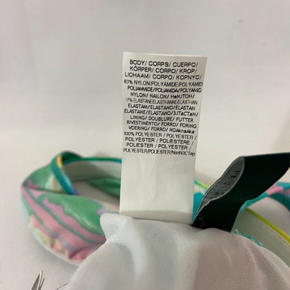 Lauren Ralph Lauren Bikini Top Size 6 Coral Print Padded with Center Ring NWT - Picture 4 of 4